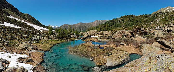 P007678: Panoramabild Naturlandschaft mit Wasserlauf
