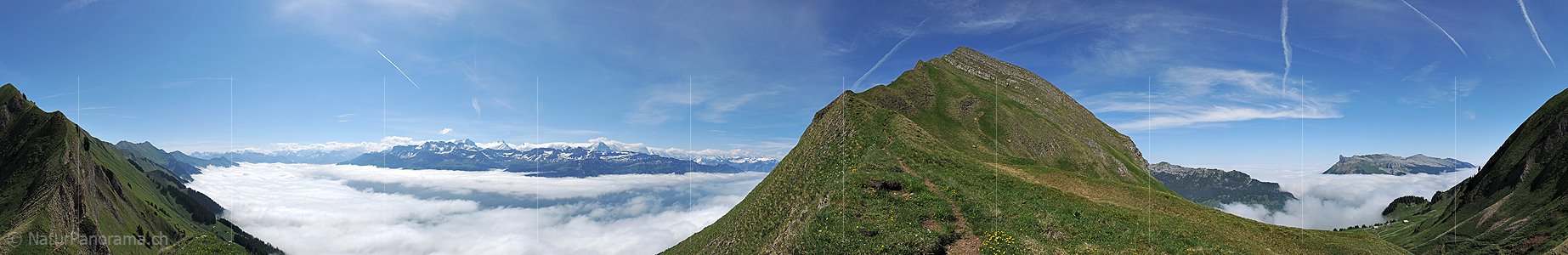 P007717: 360° Panoramafoto Nebelmeer von der Ällgäulücke (Brienzergrat)