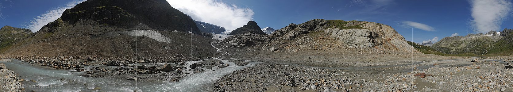 P008123: Panoramabild Vorfeld des Steingletschers (Stand 8.2011)