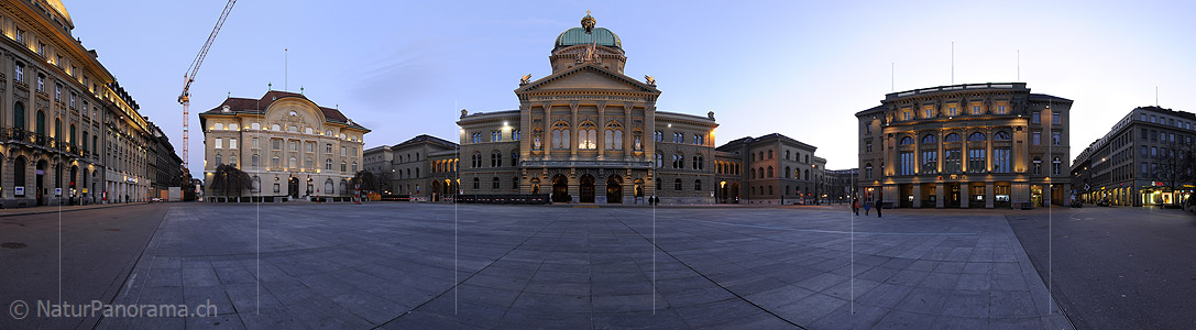 P009111: Panoramabild Nationalbank, Bundeshaus und Bundesplatz