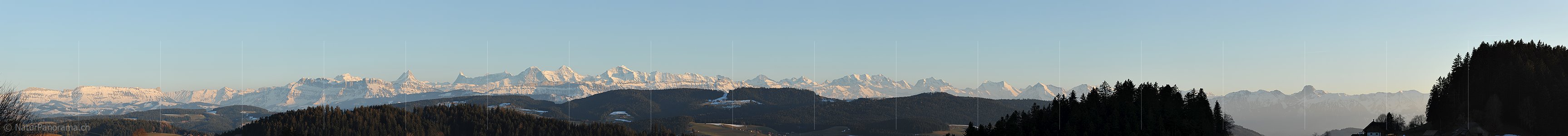 P009151: Panoramafoto Berner Alpen im Abendlicht