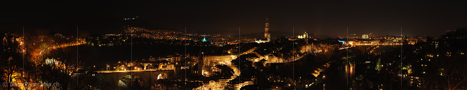 P009184: Panoramabild Bern vom Rosengarten (Nachtaufnahme)