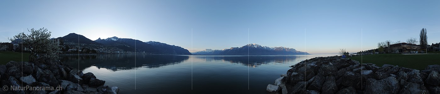 P009282: Panoramabild Morgen bei Montreux am Genfersee