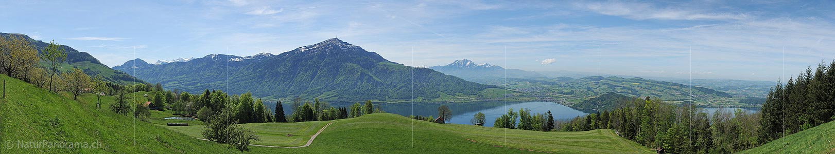 P009757a: Panoramic image Rigi and Lake Zug from Walchwilerberg