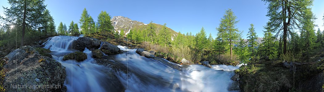 P009892: Panoramafoto Wasserfall in intakter Natur