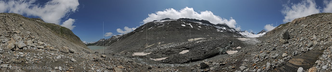 P010156: 360° Panoramafoto Oberaargletscher (Seitliches Gletschertor, Stand 7.2012))
