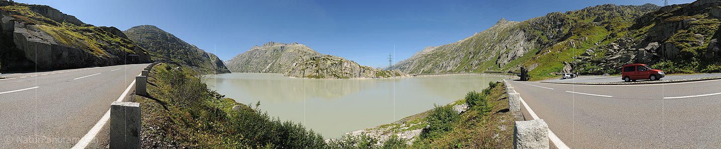 P010524: 360° Panorama Stausee und Passstrasse