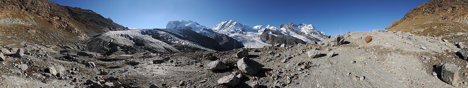 P010533: 360° Panoramabild Gornergletscher und Zermatter Viertausender