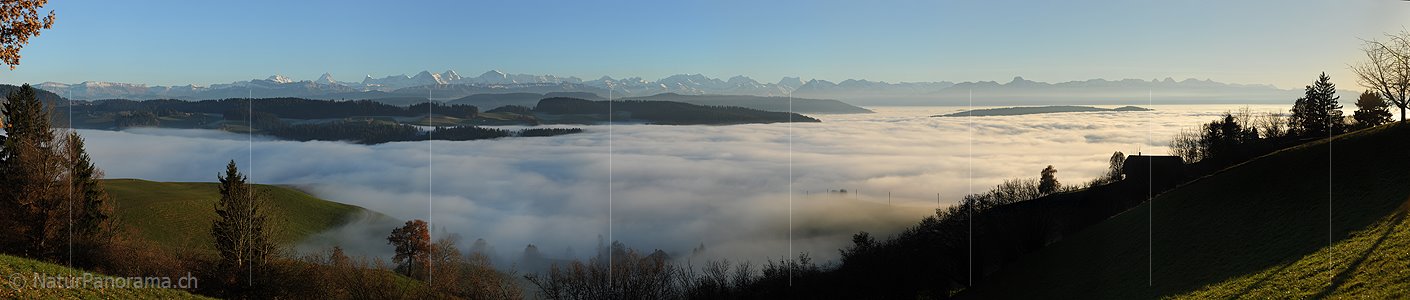 P010955: Panoramabild Im Emmental über dem Nebelmeer