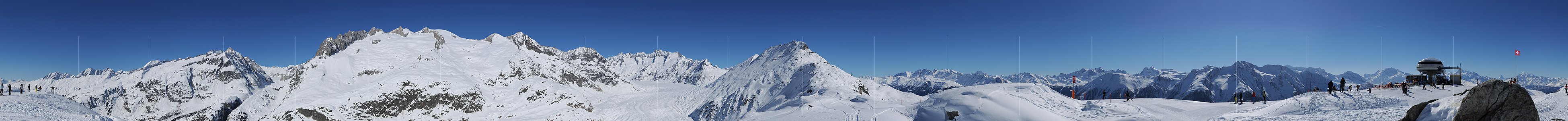 P012221b: 360° Gipfelpanorama Moosflue (Winterlandschaft)
