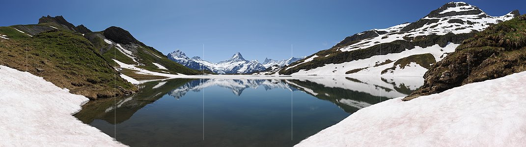 P013032: Hochauflösendes Panorama Spiegelung der Berner Alpen im Bachalpsee (Grindelwald)