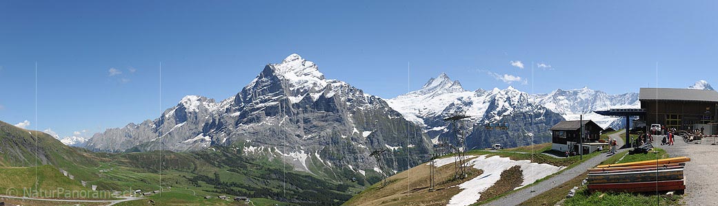 P013044: Panoramic photo Wetterhorn from Grindelwald First