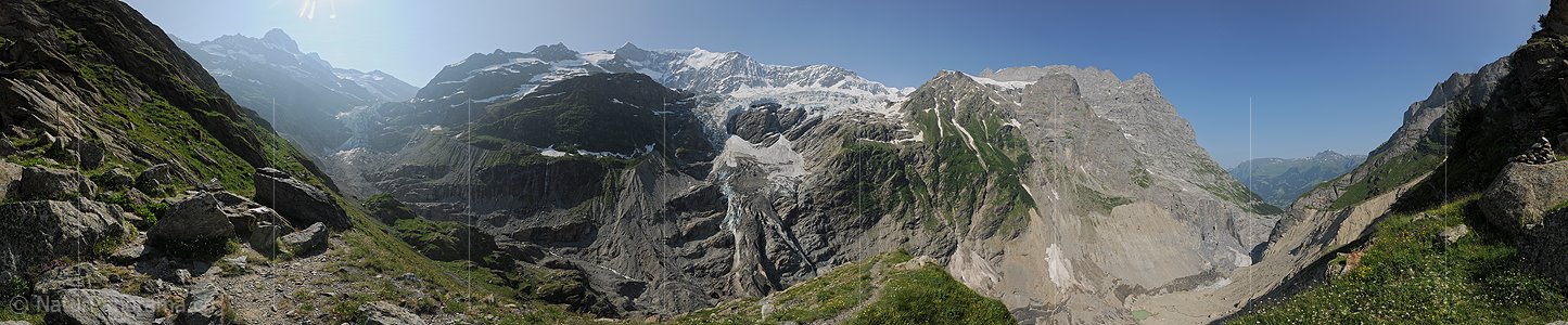 P013141: Panoramafoto Fieschergletscher (Grindelwald) und Unterer Grindelwaldgletscher (Stand 7.2013)