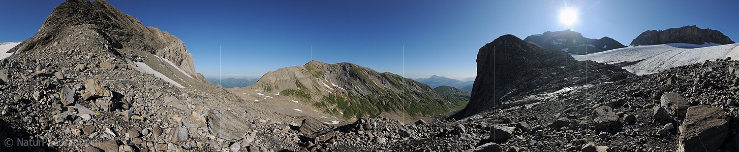 P013334: 360° Panoramabild Gletschervorfeld Chilchligletscher