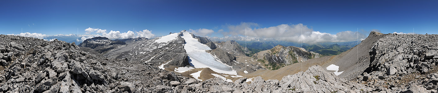 P013344: 360° Gipfelpanorama Schnidehorn (Vorgipfel)