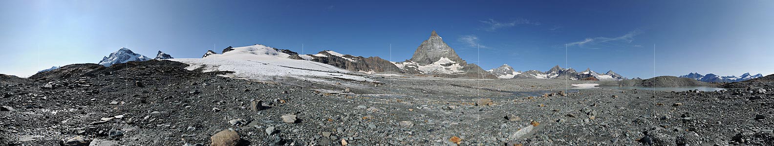 P013376: 360° Panoramic photo Barren landscape at the foot of the Matterhorn
