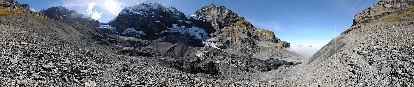 P013720: 360° Panoramafoto Gamchigletscher (Stand 10.2013)