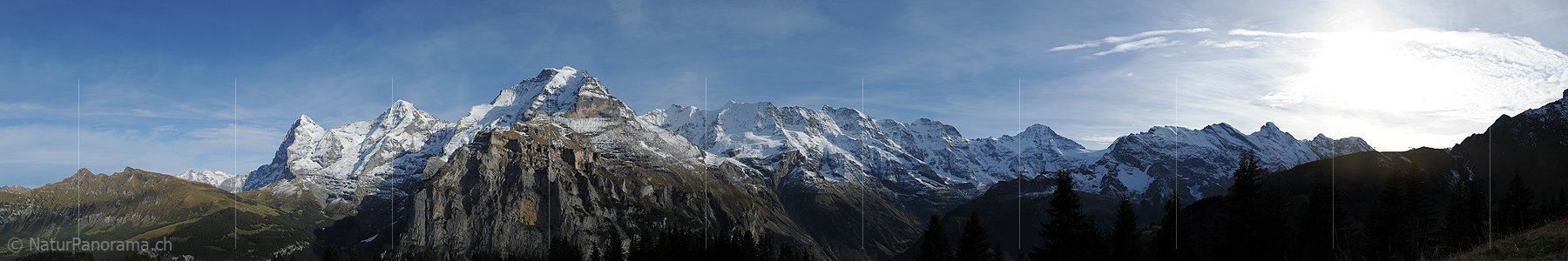 P013776: Panoramafoto Eiger, Mönch und Jungfrau von Mürren
