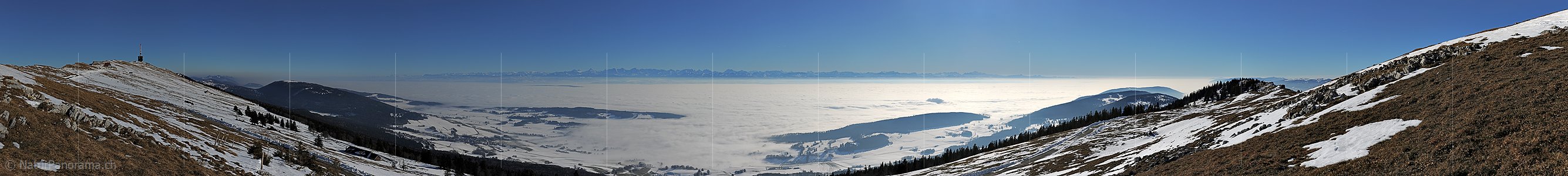 P014010: Panoramafoto Alpenpanorama mit Nebelmeer über dem Mittelland