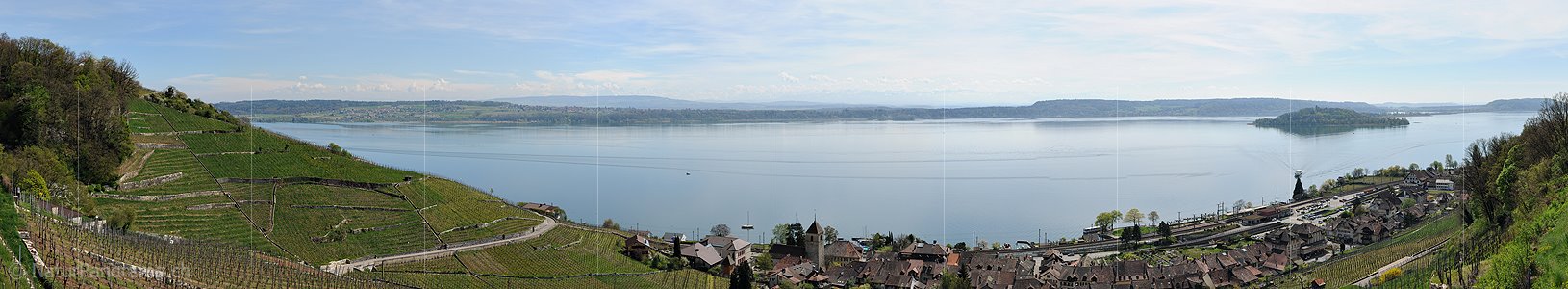 P014380: Panoramabild Bielersee und Twann