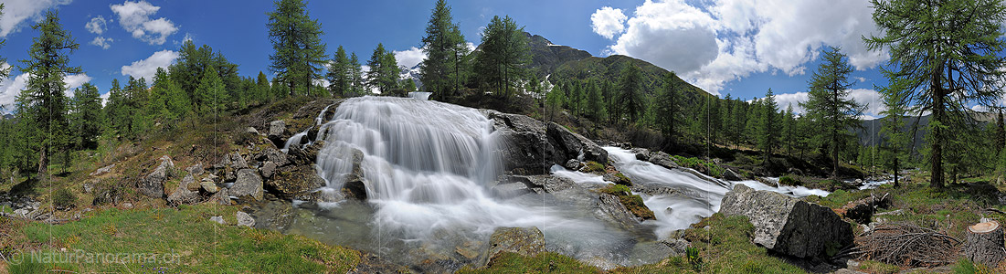 P014695: 360° Panoramic image Waterfall in natural landscape (Long exposure)