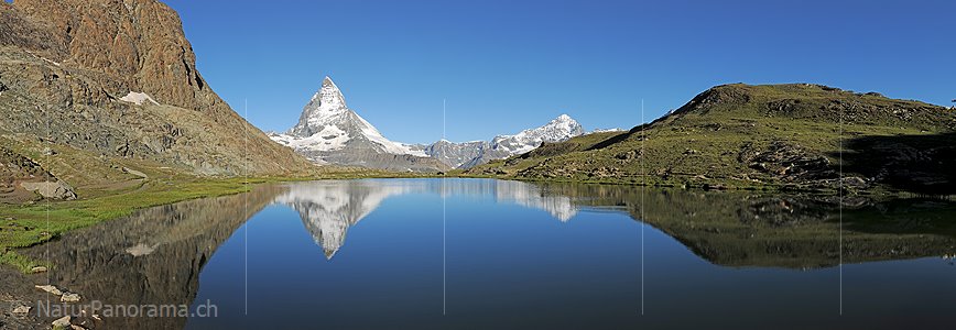 P014802: Panoramafoto Matterhorn und Riffelsee (Spiegelung)