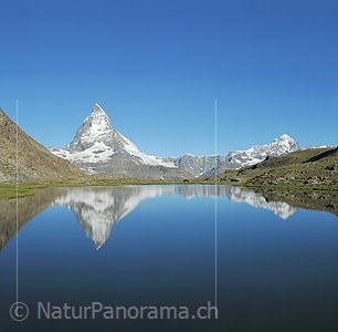 P014803b: Hochaufgelöstes Foto Matterhorn gespiegelt in Bergsee