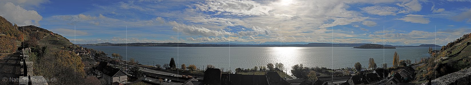 P015413: Panoramafoto Bielersee bei Twann