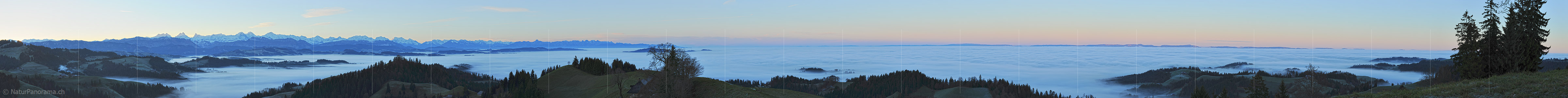 P015548: Panoramic photo Sea of fog over Emmental valley