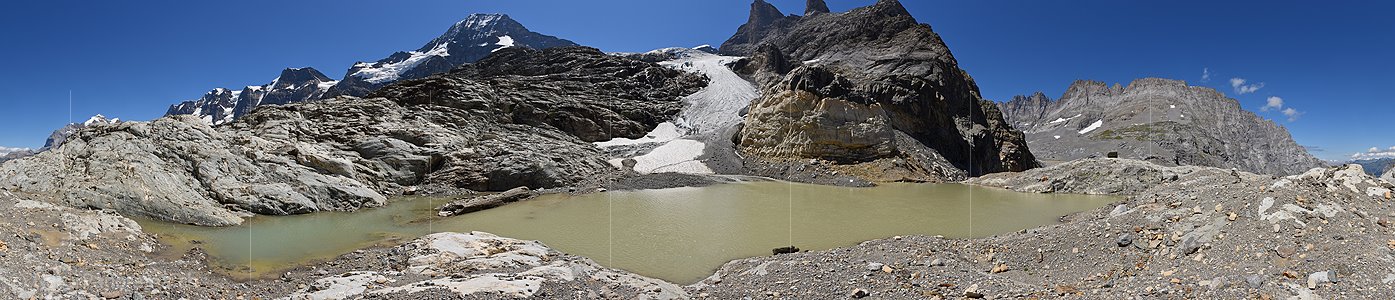 P016638a: 360° Panoramafoto Wetterlückengletscher mit Gletschersee (Stand 8.2015)