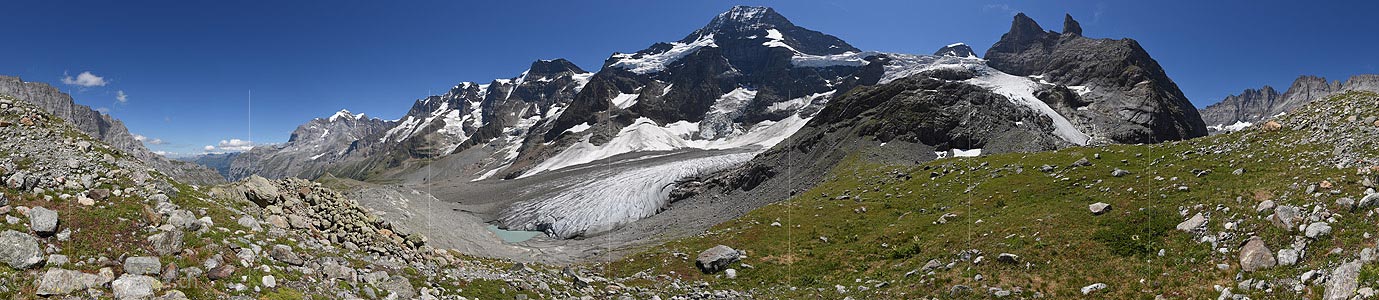 P016640: 360° Panorama view Lauterbrunnen Breithorn und Breithorn glacier