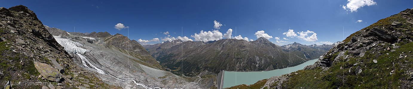 P016664: 360° Panoramafoto Allalingletscher und Stausee Mattmark