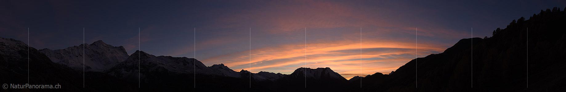 P016745: Panorama photo Evening over mountain valley