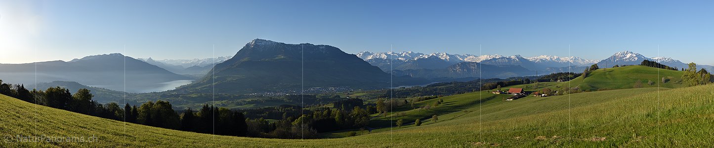 P017616: Panoramafoto Rigi und Zentralschweiz vom Rooterberg