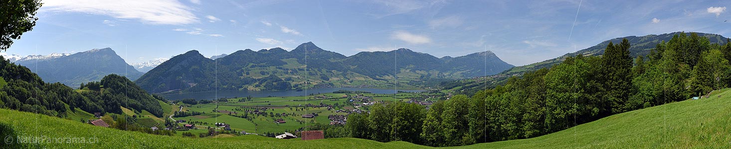 P017871: Panorama photo Fronalpstock, Rigi, Rossberg and Lake Lauerz Lauerzersee)