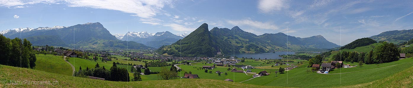 P017873: Panorama photo Schwyz, Rigi and Lake Lauerz (Lauerzersee)