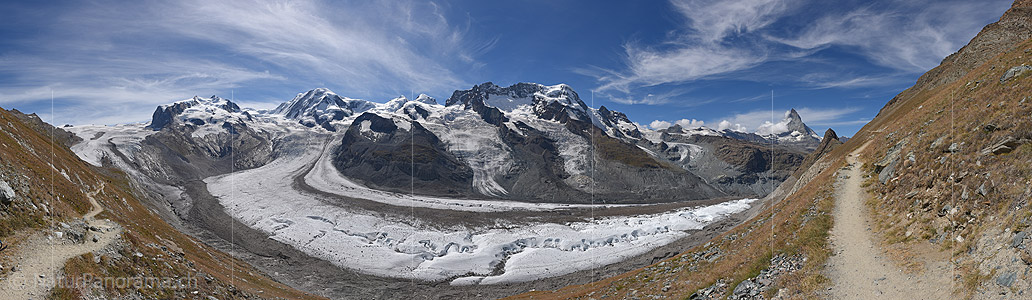 P018529: Panorama photo glacier world above Zermatt (Date 9.2016)