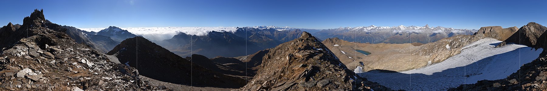 P018742: 360° Gipfelpanorama vom 4. Turbechepf (Binntal)