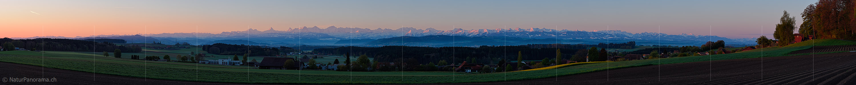 P019633a: Panoramafoto Alpenpanorama von Meikirch/Bern