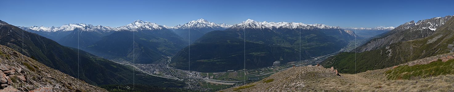 P019815: Gigapixel-Panorama Walliser Alpen und Rhonetal vom Wiwanni