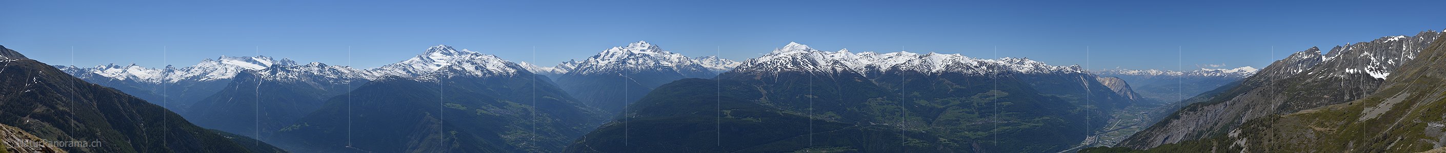 P019815a: Grosses Panoramafoto der Walliser Alpen vom Wiwannigebiet