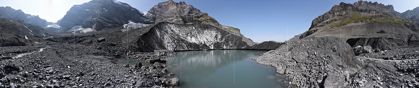 P020566: 360° Panoramafoto Gletschersee auf dem Gamchigletscher (Stand 9.2017)
