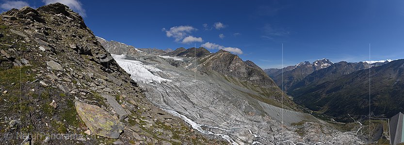 P021851: Panoramafoto Zunge des Allalingletschers (Stand 7.2018)