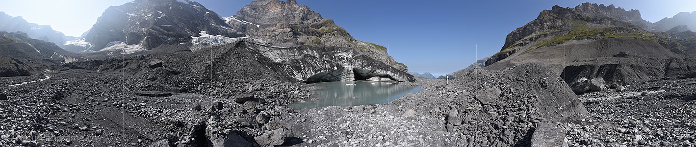 P022063: 360° Panoramafoto Gletschersee am Gamchigletscher (Stand 8.2018)