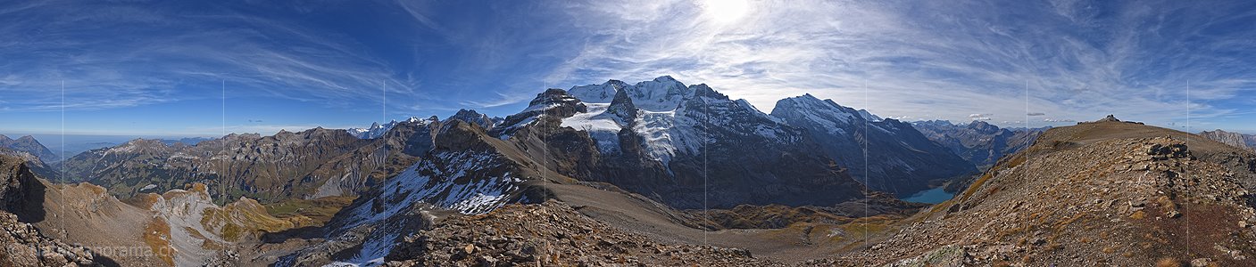P022596: 360° Gipfelpanorama Bundstock, inkl. Blüemlisalpgletscher