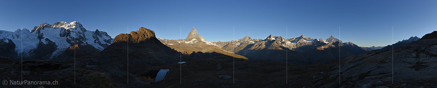 P023703: Panoramafoto Morgen über dem Mattertal