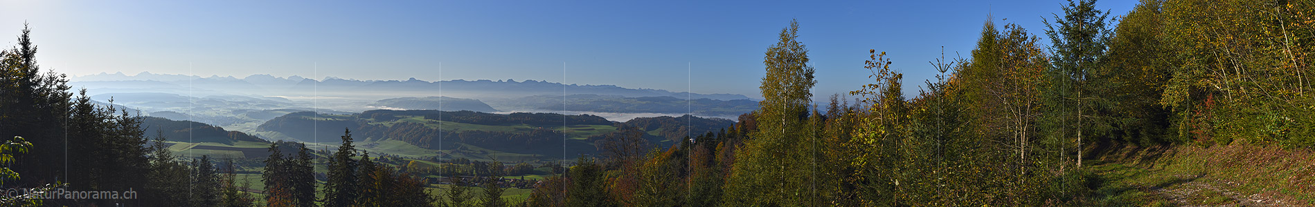 P023884: Panoramafoto Dentenberg und Stockhornkette vom Bantiger