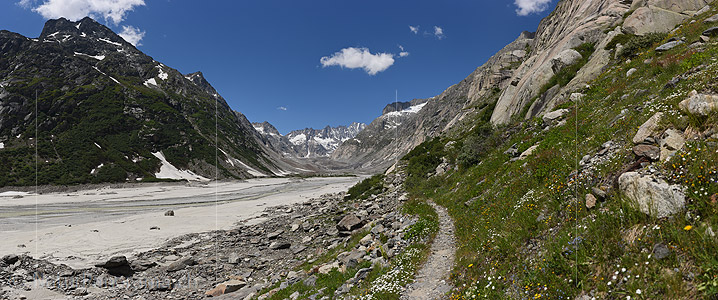 P021654: Panoramafoto Eindrückliche, urtümliche Berglandschaft in den Berner Alpen