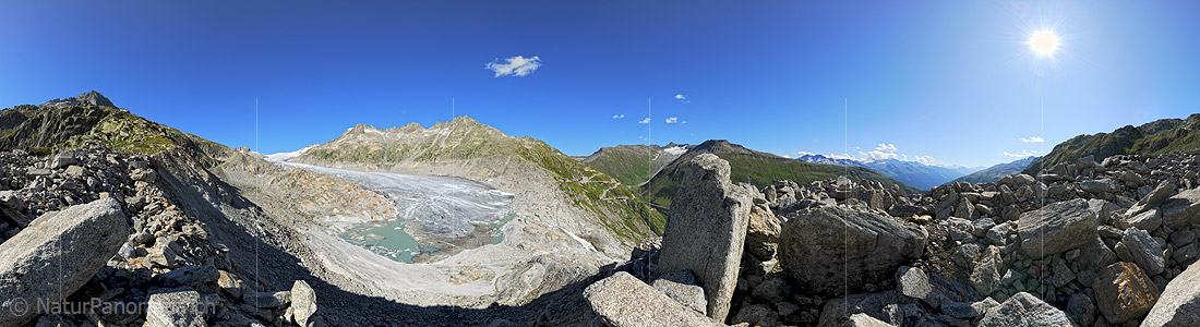 P005523a: Panoramafoto Rhonegletscher von der Westmoräne