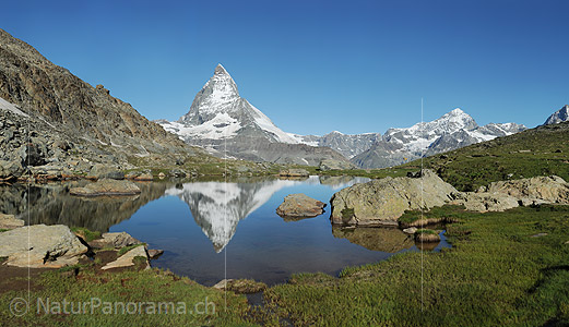 P014805a: Panoramafoto Spiegelung des Matterhorns